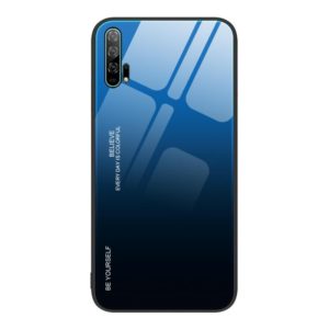 For Honor 20 Pro Gradient Color Glass Phone Case(Blue Black) (OEM)