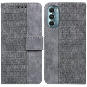 For Motorola Moto G Stylus 5G 2022 Geometric Embossed Leather Phone Case(Grey) (OEM)