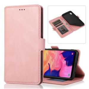 For Samsung Galaxy A10 Retro Magnetic Closing Clasp Horizontal Flip Leather Case with Holder & Card Slots & Photo Frame & Wallet(Rose Gold) (OEM)