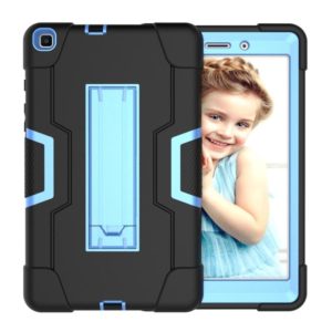 For Galaxy Tab A 8.0 (2019) T290 Contrast Color Silicone + PC Combination Case with Holder(Black + Blue) (OEM)