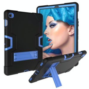 For Galaxy Tab S5e T720 Contrast Color Silicone + PC Combination Case with Holder(Black + Blue) (OEM)
