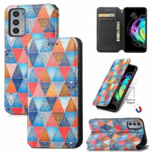 For Motorola Edge 20 Colorful Magnetic Horizontal Flip PU Leather Case with Holder & Card Slot & Wallet(Rhombus Mandala) (OEM)