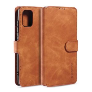 For Galaxy A31 DG.MING Retro Oil Side Horizontal Flip Case with Holder & Card Slots & Wallet(Brown) (DG.MING) (OEM)
