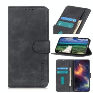 For Xiaomi Redmi Note 8 2021 KHAZNEH Retro Texture PU + TPU Horizontal Flip Leather Case with Holder & Card Slots & Wallet(Black) (OEM)