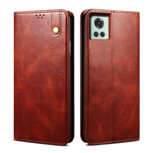 For OnePlus 10R / Ace Oil Wax Crazy Horse Texture Leather Phone Case(Brown) (OEM)