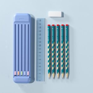 4 in 1 Pencil Eraser Ruler Stationery Box(Athens Blue) (OEM)