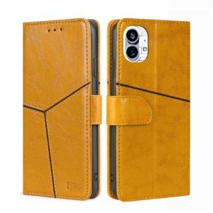For Nothing Phone 1 Geometric Stitching Leather Phone Case(Yellow) (OEM)
