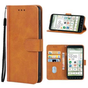 Leather Phone Case For Kyocera Basio 4(Brown) (OEM)