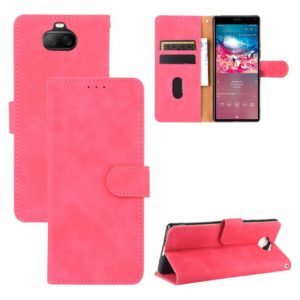 For Sony Xperia 8 Lite Solid Color Skin Feel Magnetic Buckle Horizontal Flip Calf Texture PU Leather Case with Holder & Card Slots & Wallet(Rose Red) (OEM)