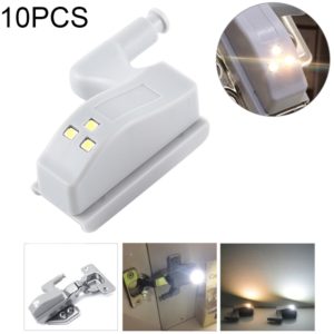10 PCS 0.3W Universal Inner Hinge LED Sensor lamp Cupboard 3 LEDs Night light Auto ON/OFF Bulb(Warm White) (OEM)
