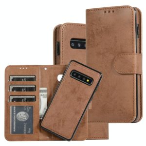 For Samsung Galaxy S10 Retro 2 in 1 Detachable Magnetic Horizontal Flip TPU + PU Leather Case with Holder & Card Slots & Photo Frame & Wallet(Brown) (OEM)