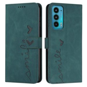 For Motorola Edge 20 Skin Feel Heart Pattern Leather Phone Case(Green) (OEM)