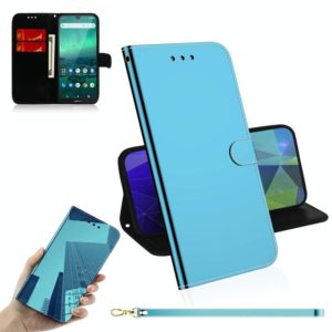 For Nokia 1.3 Lmitated Mirror Surface Horizontal Flip Leather Case with Holder & Card Slots & Wallet & Lanyard(Blue) (OEM)