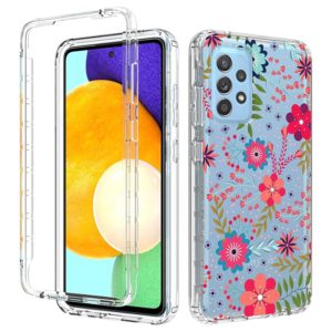 For Samsung Galaxy A52 5G / 4G 2 in 1 High Transparent Painted Shockproof PC + TPU Protective Case(Small Floral) (OEM)