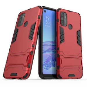 For OPPO A53 PC + TPU Shockproof Protective Case with Invisible Holder(Red) (OEM)