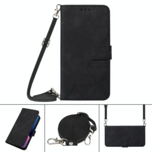 For Tecno Pop 4 Crossbody 3D Embossed Flip Leather Phone Case(Black) (OEM)
