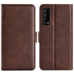 For TCL Stylus 5G Dual-side Magnetic Buckle Horizontal Flip Leather Phone Case(Brown) (OEM)