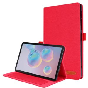 For Samsung Galaxy Tab A 8.4 (2020) Horizontal Flip TPU + Fabric PU Leather Protective Case with Name Card Clip(Red) (OEM)