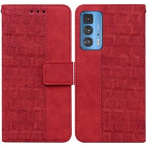 For Motorola Moto Edge 20 Pro Geometric Embossed Leather Phone Case(Red) (OEM)