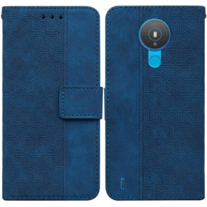 For Nokia 1.4 Geometric Embossed Leather Phone Case(Blue) (OEM)