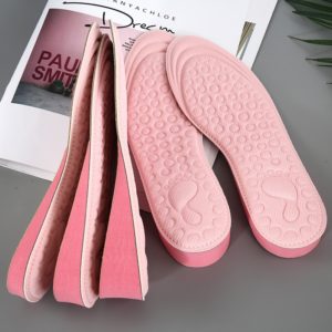 2 Pairs Massage Inner Heightening Insoles Men and Women EVA Breathable Sports Heightening Shoes Full Pad, Size: 35-36(Pink 1.5cm) (OEM)