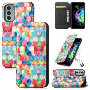 For Motorola Edge 20 Colorful Magnetic Horizontal Flip PU Leather Case with Holder & Card Slot & Wallet(Magic Space) (OEM)