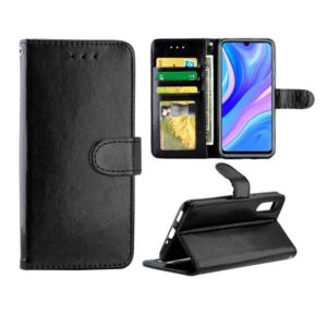 Huawei Enjoy 10 Crazy Horse Texture Leather Horizontal Flip Protective Case with Holder & Card Slots & Wallet & Photo Frame(Black) (OEM)