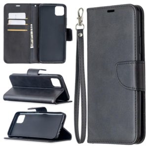 For OPPO Realme C11 Retro Lambskin Texture Pure Color Horizontal Flip PU Leather Case, with Holder & Card Slots & Wallet & Lanyard(Black) (OEM)