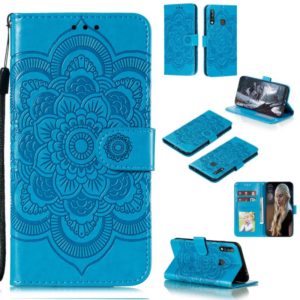 For Galaxy A70e Mandala Embossing Pattern Horizontal Flip PU Leather Case with Holder & Card Slots & Walle & Lanyard(Blue) (OEM)