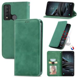 For TCL 20 XE Retro Skin Feel Magnetic Horizontal Flip Leather Phone Case(Green) (OEM)