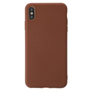 For iPhone XS Max Shockproof Frosted TPU Protective Case(Brown) (OEM)