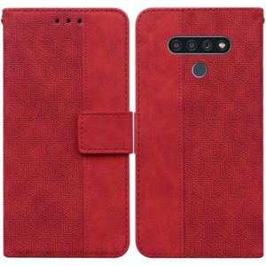 For LG Stylo 6 / K71 Geometric Embossed Leather Phone Case(Red) (OEM)