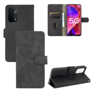 For Oppo A93 5G Solid Color Skin Feel Magnetic Buckle Horizontal Flip Calf Texture PU Leather Case with Holder & Card Slots & Wallet(Black) (OEM)