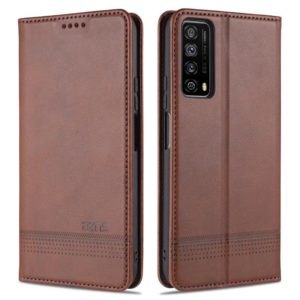 For Huawei Enjoy 20 SE 4G AZNS Magnetic Calf Texture Horizontal Flip Leather Case with Card Slots & Holder & Wallet(Dark Brown) (AZNS) (OEM)