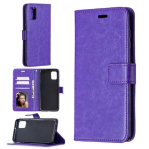 For Samsung Galaxy A31 Crazy Horse Texture Horizontal Flip Leather Case with Holder & Card Slots & Wallet & Photo Frame(Purple) (OEM)