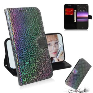 For Sony Xperia 1 Solid Color Colorful Magnetic Buckle Horizontal Flip PU Leather Case with Holder & Card Slots & Wallet & Lanyard(Silver) (OEM)