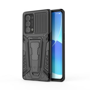 For OPPO Reno6 Pro+ 5G War Chariot Series Armor All-inclusive Shockproof PC + TPU Protective Case with Invisible Holder(Black) (OEM)