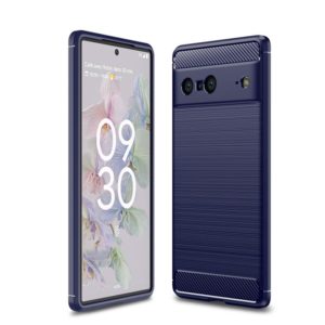 For Google Pixel 7 5G Brushed Texture Carbon Fiber TPU Phone Case(Navy Blue) (OEM)
