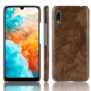 Shockproof Litchi Texture PC + PU Protective Case for Huawei Y6 Pro (2019) (Brown) (OEM)