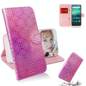 For Nokia 1.3 Solid Color Colorful Magnetic Buckle Horizontal Flip PU Leather Case with Holder & Card Slots & Wallet & Lanyard(Pink) (OEM)