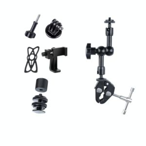 7 inch Adjustable Friction Articulating Magic Arm + Large Claws Clips with Phone Clamp (Black) (OEM)