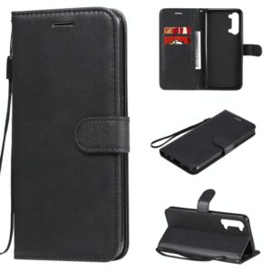 For Oppo Reno3 5G / Find X2 Lite Solid Color Horizontal Flip Protective Leather Case with Holder & Card Slots & Wallet & Photo Frame & Lanyard(Black) (OEM)