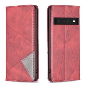 For Google Pixel 7 Pro 5G Prismatic Invisible Magnetic Leather Phone Case(Red) (OEM)