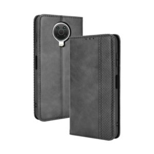 For Nokia G20 / G10 Magnetic Buckle Retro Crazy Horse Texture Horizontal Flip Leather Case with Holder & Card Slots & Photo Frame(Black) (OEM)