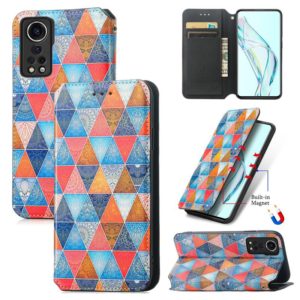 For ZTE Axon 30 5G Colorful Magnetic Horizontal Flip PU Leather Case with Holder & Card Slot & Wallet(Rhombus Mandala) (OEM)