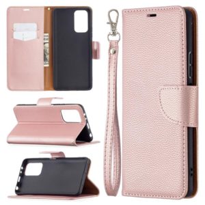 For Xiaomi Redmi Note 10 Pro Litchi Texture Pure Color Horizontal Flip Leather Case with Holder & Card Slots & Wallet & Lanyard(Rose Gold) (OEM)
