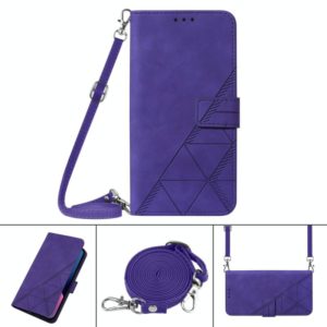 For Tecno Camon 12 / Spark 4 Crossbody 3D Embossed Flip Leather Phone Case(Purple) (OEM)
