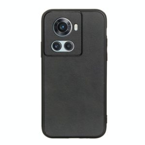 For OnePlus Ace Accurate Hole Two-color Calf Texture PU Phone Case(Black) (OEM)