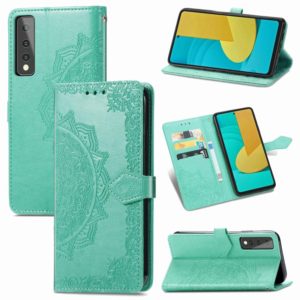 For LG Stylo 7 Mandala Flower Embossed Horizontal Flip Leather Case with Bracket / Card Slot / Wallet / Lanyard(Green) (OEM)