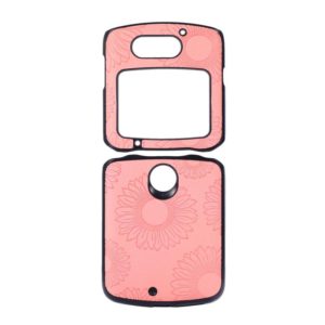 For Motorola Razr 5G Sunflower Pattern PU+TPU+PC Shockproof Phone Case(Pink) (OEM)
